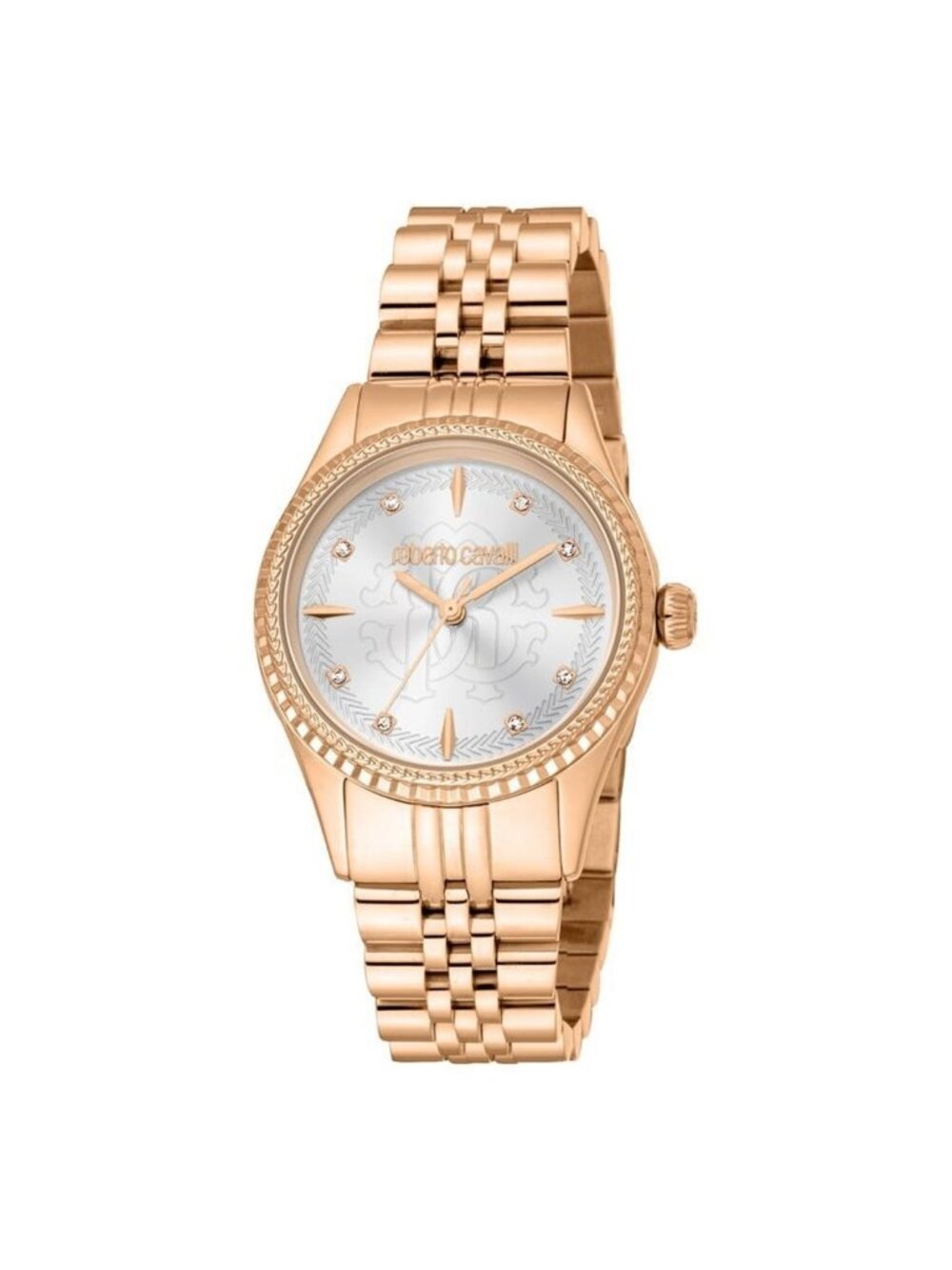 NWT Roberto Cavalli Logo Silver-tone Dial Ladies Watch